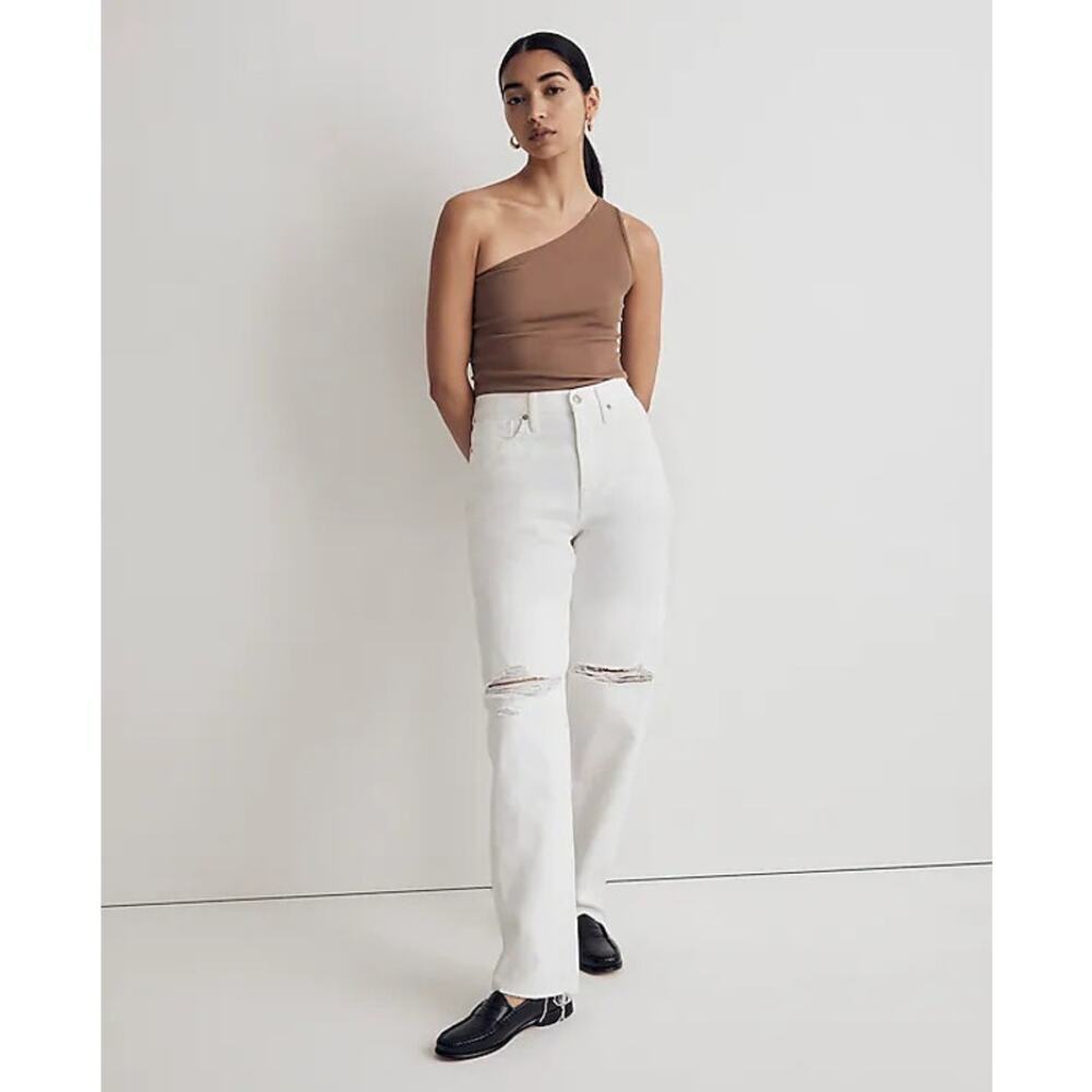 Madewell White Baggy Straight Jeans Size 30